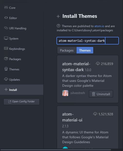 Install Material Syntax Dark